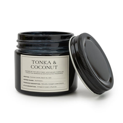 Candlelight Home 6.7CM CANDLE JAR WITH METAL LID TONKA & COCONUT - 5% COCO BUTTER SCENT (3018-8853)
