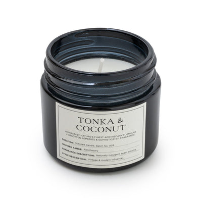 Candlelight Home 6.7CM CANDLE JAR WITH METAL LID TONKA & COCONUT - 5% COCO BUTTER SCENT (3018-8853)