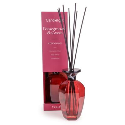 Candlelight Home 750ml Reed Diffuser 750ml Reed Diffuser Hexagonal - Pomegranate & Cassis 2pk