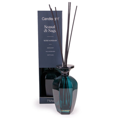 Candlelight Home 750ml Reed Diffuser 750ml Reed Diffuser Hexagonal - Seasalt & Sage 2pk