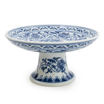 Candlelight Home 8” CAKE STAND – BLUE/WHITE DESIGN