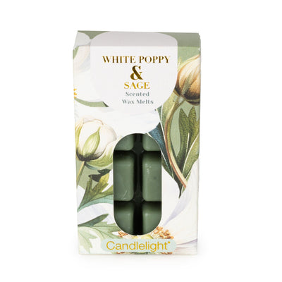 Candlelight Home 8 PACK WAX MELTS WHITE POPPY & SAGE