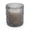 Candlelight Home 8CM DIAMOND CUT GLASS CANDLE HOLDER - SMOKEY BLACK - 5% WOODSAGE & SEA SALT SCENT (EAM04309/00)