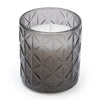 Candlelight Home 8CM DIAMOND CUT GLASS CANDLE HOLDER - SMOKEY BLACK - 5% WOODSAGE & SEA SALT SCENT (EAM04309/00)