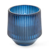 Candlelight Home 8CM RIDGED GLASS CANDLE - BLUE - 5% MIDNIGHT POMEGRANATE SCENT (3016-6631)