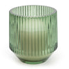 Candlelight Home 8CM RIDGED GLASS CANDLE - GREEN (PANTONE NO 5615C) - 5% SICILIAN BASIL & WILD LEMON SCENT (3017-3622)