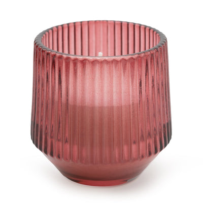 Candlelight Home 8CM RIDGED GLASS CANDLE - RED (PANTONE NO 7637C) – 5% POMEGRANATE & CASSIS SCENT (EAM14764/00)