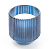 Candlelight Home 9.7CM RIDGED GLASS CANDLE - BLUE - 5% MIDNIGHT POMEGRANATE SCENT (3016-6631)