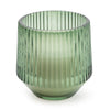 Candlelight Home 9.7CM RIDGED GLASS CANDLE - GREEN (PANTONE NO 5615C) - 5% SICILIAN BASIL & WILD LEMON SCENT (3017-3622)