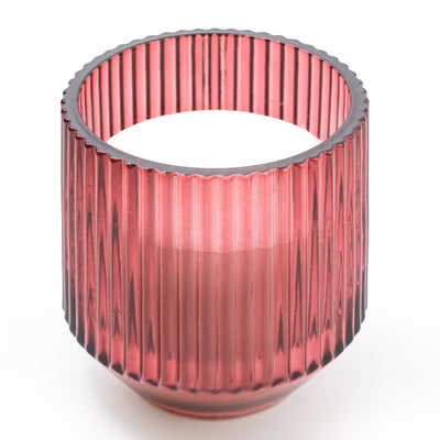 Candlelight Home 9.7CM RIDGED GLASS CANDLE - RED (PANTONE NO 7637C) – 5% POMEGRANATE & CASSIS SCENT (EAM14764/00)