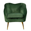 Candlelight Home ARMCHAIR WITH METAL LEGS - GREEN WITH GOLD LEGS 1PK