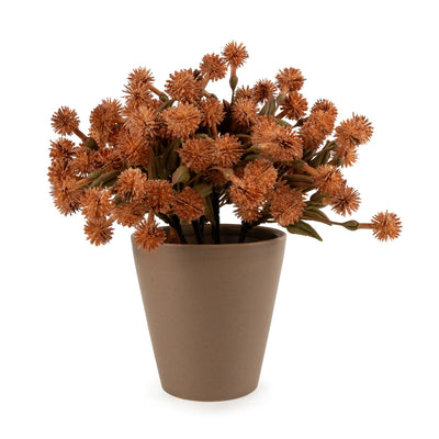 Candlelight Home Artificial Plants & Flowers 20cm Allium Plant in Pot - Orange 4pk