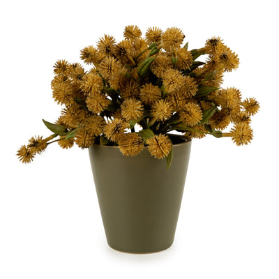 Candlelight Home Artificial Plants & Flowers 20cm Allium Plant in Pot - Yellow  4pk