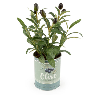Candlelight Home Artificial Plants & Flowers Faux Olive Plant in Tin Pot 6pk