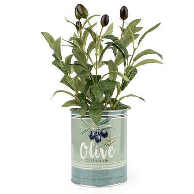 Candlelight Home Artificial Plants & Flowers Faux Olive Plant in Tin Pot 6pk