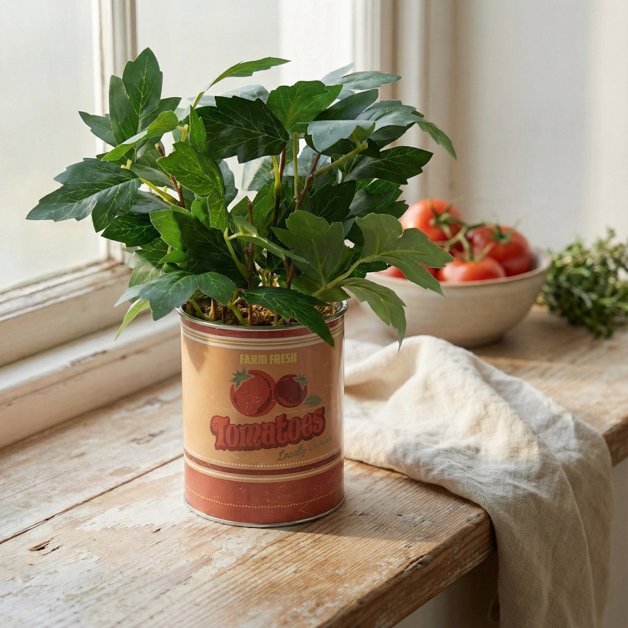 tomato plant pots uk Faux Tomato Plant in Tin Pot 6pk