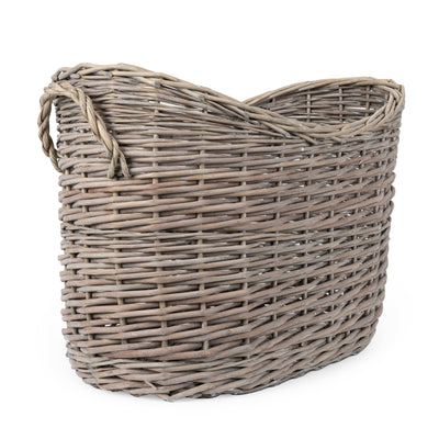 Candlelight Home Basket Set of 2 Oval Scoop Basket - Grey Wash 1PK