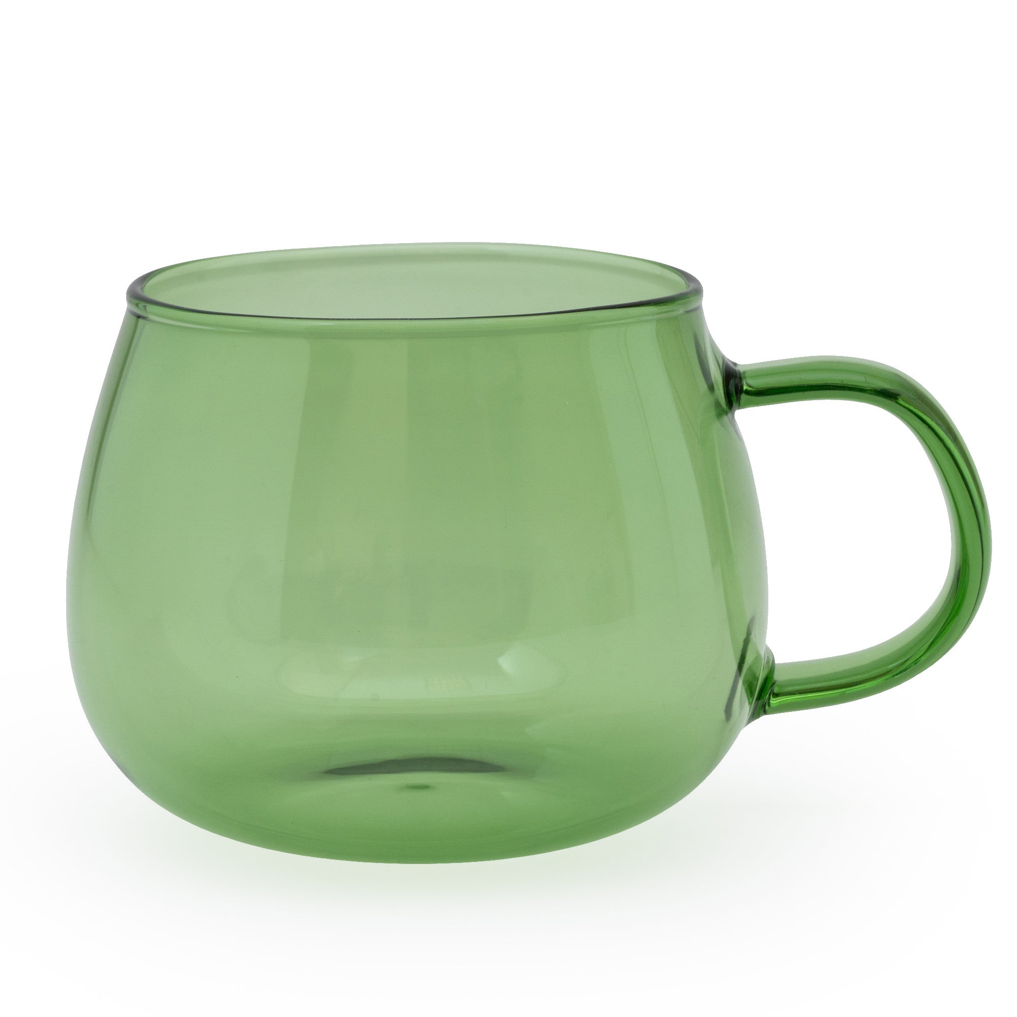 Green shop glass mugs