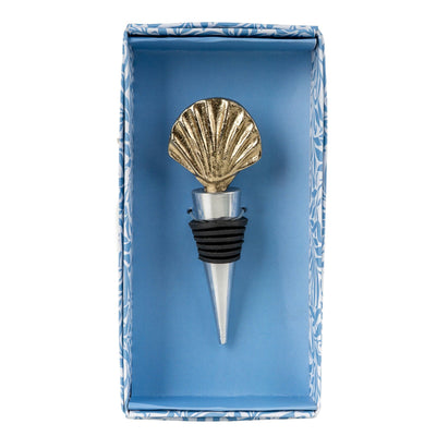 Candlelight Home bottle stopper Jeff Banks Shell Bottle Stopper - Leafy Trellis Blue 6pk