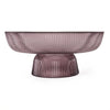 Candlelight Home Bowls 20cm Ridged Glass Pedestal Bowl - Plum 1PK