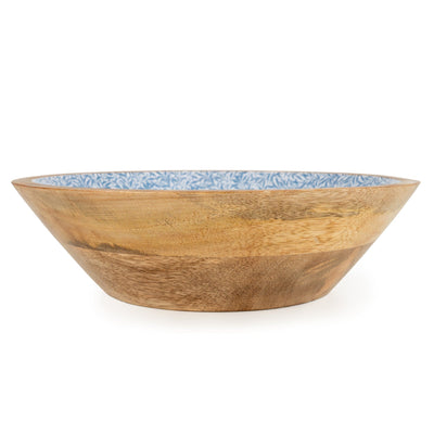 Candlelight Home Bowls Jeff Banks large wood bowl – Leafy Trellis Blue 3pk
