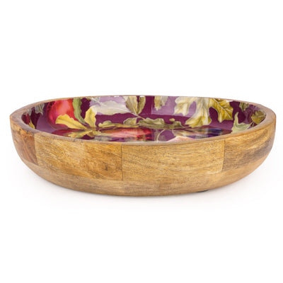 Candlelight Home Bowls Large Mango Wood Bowl - Fig & Pomegranate 4pk