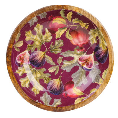 Candlelight Home Bowls Large Mango Wood Bowl - Fig & Pomegranate 4pk