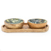 Candlelight Home Bowls Set of 2 Small Mango Wood Dipping Bowls - Bali Whirl 4PK