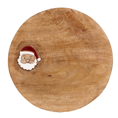 Candlelight Home Cake Stands Small Cake Stand with Enamel Father Christmas, –Ho Ho Ho 4pk