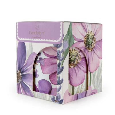 Candlelight Home candle Candle - Purple Flowers 8pk