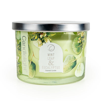 Candlelight Home candle Candle with Metal Lid - Mint Leaf & Eucalyptus 6pk