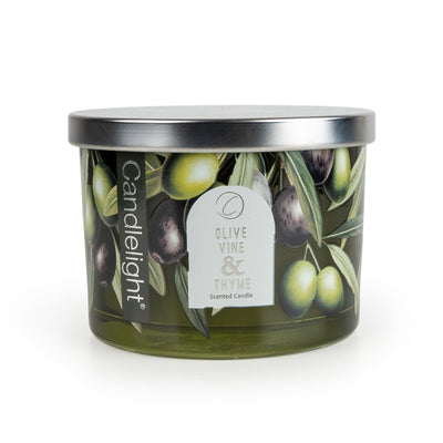 Candlelight Home candle Candle with Metal Lid - Olive Vine & Thyme 6pk