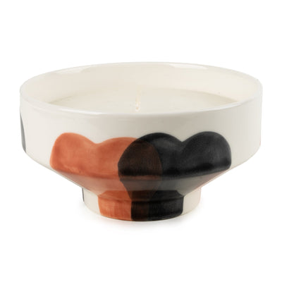 Candlelight Home candle Footed Candle with Handpaint Design - Terracotta 6pk