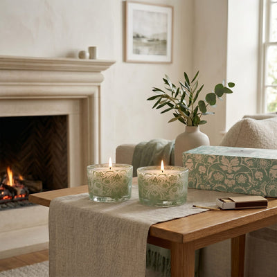 Candlelight Home Candle Gift Sets Jeff Banks Set of 2 Candle - Jacquard Sage Green 6pk