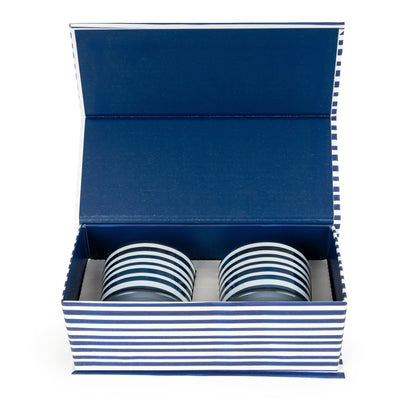 Candlelight Home Candle Gift Sets Jeff Banks Set of 2 Candle - Jacquard Stripes Blue 6pk