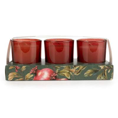Candlelight Home Candle Gift Sets Set of 3 Votive Candles - Forest Pine & Pomegranate 6pk