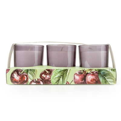 Candlelight Home Candle Gift Sets Set of 3 Votive Candles - Sour Cherry & Lime 6pk