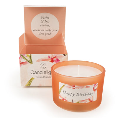 Candlelight Home Candle Gift Sets Single Candle Gift Set Birthday Wishes - Violet & Iris Flower 6pk