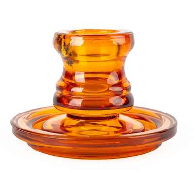 Candlelight Home Candle Holders 10cm Glass Candlestick - Amber 6PK