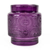 Candlelight Home Candle Holders Embossed Glass Candleholder - Purple 6PK