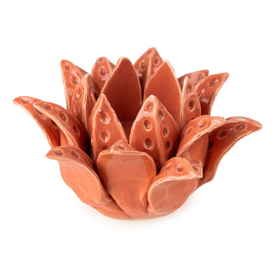 Candlelight Home Candle Holders Paradise Flower Tealight Holder - Terracotta 4PK