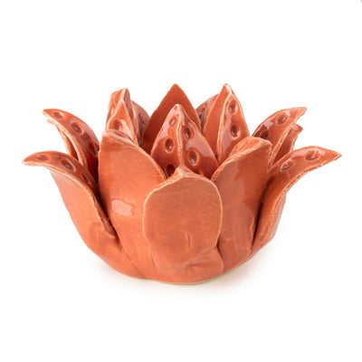 Candlelight Home Candle Holders Paradise Flower Tealight Holder - Terracotta 4PK