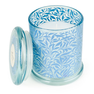 Candlelight Home candle Jeff Banks Large Lidded Candle Jar - Leafy Trellis Blue 6pk