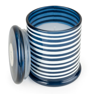 Candlelight Home candle Jeff Banks Large Lidded Candle Jar - Stripes Blue 6pk