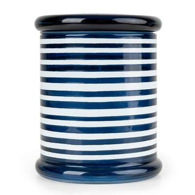 Candlelight Home candle Jeff Banks Large Lidded Candle Jar - Stripes Blue 6pk