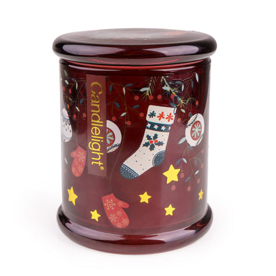 Candlelight Home candle Large Jar Candle – Red Stockings & Baubles 6pk