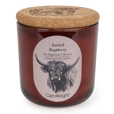 Candlelight Home candle Medium Glass Jar with Cork Lid - Scottish Raspberry 6pk
