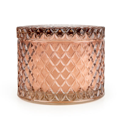 Candlelight Home candle Round Embossed Candle Jar - Jhangye Pink 6pk