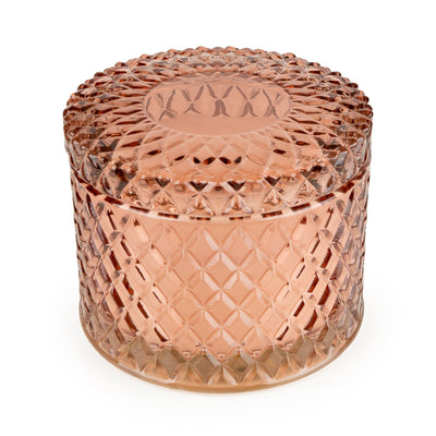 Candlelight Home candle Round Embossed Candle Jar - Jhangye Pink 6pk