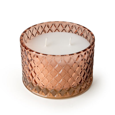 Candlelight Home candle Round Embossed Candle Jar - Jhangye Pink 6pk